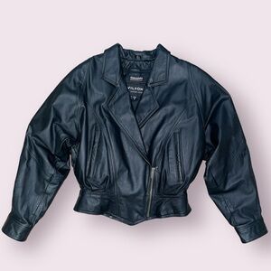 Wilson’s Leather Thinsulate Biker Jacket Size S Black